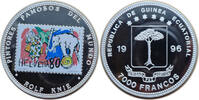 Äquatorial-Guinea 7000 Francs Berühmte Maler der Welt - Rolf Knie - Farbmünze -