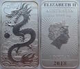 Australien 1 Dollar Barren Drachen - 1 Oz Silberbarren -