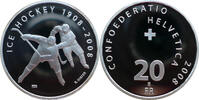 Schweiz 20 Franken 2008 Eishockey PP, Rand leicht angelaufen 30.34 £  +  6.94 £ shipping