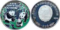 Nordkorea 100 Won 1998 Fauna of Asia - Panda-Familie - Farbm&uuml;nze PP, fle... 33.01 &pound;  +  17.35 &pound; shipping