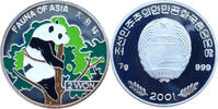 Nordkorea 2 Won 2001 Fauna of Asia - Panda auf Baum - Farbm&uuml;nze PP, flec... 29.62 &pound;  +  17.35 &pound; shipping
