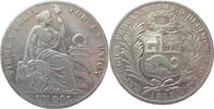 Peru 1 Sol 1889 Firme Y Feliz - Por la Union ss, Kratzer 88.87 &pound;  +  17.35 &pound; shipping