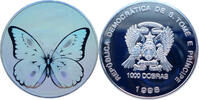 St. Thomas and Prinzeninsel 1000 Dobras 1998 Schmetterling in Hologrammt... 97.33 &pound;  +  17.35 &pound; shipping