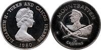 TURKS- & CAICOS-INSELN 5 Crowns Elizabeth II. 1952-2022 -