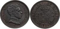 SPANIEN 2 Centimos Alfonso XIII. 1886-1931 -