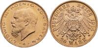BAYERN Ludwig III. 1913-1918 20 Mark 1914 München Vorzüglich-Stempelglanz