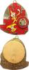 ABENBERG (MITTELFRANKEN) Tragbare einseitige farbig lackierte Bronze-Plakette o.J. -