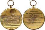 LUFT- UND RAUMFAHRT Tragbare vergoldete Bronze-Medaille Ballonfahrt -