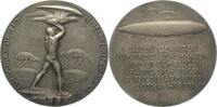 LUFT- UND RAUMFAHRT Versilberte Bronze-Gussmedaille Luftschifffahrt -