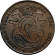 BELGIUM 5 Centimes 1850 Kingdom - Leopold I - engraver’s initial with point - broad 0 in date EF/GEF