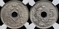 BELGIUM 5 Centimes 1922 over 0 FR Albert I - TOP POP NGC MS 64 99.70 £  +  13.00 £ shipping
