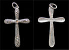 cross Late Victorian Era silver cross pendant with marcasites. -