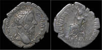 Roman denarius Marcus Aurelius AR denarius Securitas enthroned left- unpublished in RIC, BMC or -