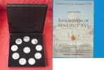 Italie 50 lire Italie box with 10 coins of 50 lire with pope Benedictus XVI in email -