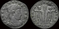 Roman follis Delmatius AE follis two soldiers standing facing each other -