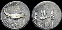 Roman Roman Imperatorial Marc Antony AR denarius Legionary issue Legion X denarius 32-31BC VF+