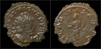 Roman antoninianus Tetricus I billon antoninianus Hilaritas standing left. -