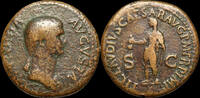 Roman dupondius Antonia Minor, Augusta AE dupondius Claudius standing facing -