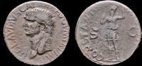 Roman As Claudius AE As Constantia standing left -