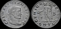 Roman follis Galerius AE follis Genius standing -