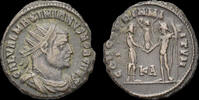 Roman AE antoninianus Maximianus Herculius AE antoninianus emperor receiving Victory on globe -
