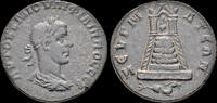 Commagene AE29 Commagene Zeugma Philip II AE29 tetrastyle temple of Zeus -