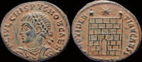 Roman follis Crispus AE follis campgate -
