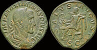 Roman sestertius Maximinus I Thrax AE sestertius Salus seated left -