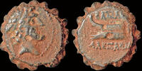 Seleucid Kingdom AE serrate Seleucid Kingdom Alexander I Balas AE serrate prow of galley to left -