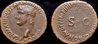 Roman AE As Germanicus AE As legend around S C -