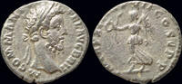 Roman AR denarius Commodus AR denarius Victory advancing left -
