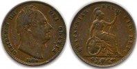 GREAT BRITAIN WILLIAM IV FARTHING 1834 Sehr Schön/ VERY FINE