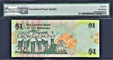 2008 $ 2008 Bahamas $1 LOW Serial 000003 Pick-71 GEM UNC PMG 66 EPQ