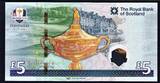 2014 Scotland RYDER CUP GOLF Commemorative £5 W/FOLDER Pick-369 Polymer UNC