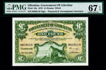 Gibraltar Pound Gibraltar One Pick-18c SUPERB GEM UNC PMG 67 EPQ -