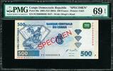 Congo 500 Francs Congo 2002 (ND 2004) SPECIMEN Pick-96s SUPERB GEM UNC PMG 69 EPQ -