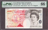 Great Britain Great Britain 50 Pounds 1994 (1993-98) SOLID # 111111 P-388a GEM UNC PMG 66 EPQ -