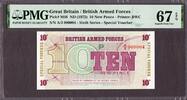 Great Britain British Armed Forces 10 New Pence 1972 LOW # A/3 000004 P-M48 GEM UNC PMG 67 EPQ -