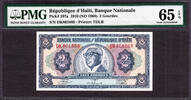 Haiti 2 Gourdes Haiti L.1919 (ND 1968) 'DK' 9th Issue Pick-197a GEM UNC PMG 65 EPQ -