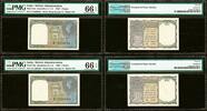 India British India 2 Consecutive 1 Rupee 1940 W/O Staple Pick-25a GEM UNC PMG 66 EPQ -