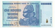 Zimbabwe 2008 Highest denomination of hyperinflation, UNC 213.64 &pound;  +  34.18 &pound; shipping