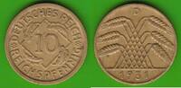 Weimarer Republik 10 Reichspfennig seltener Jahrgang -