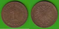 Kaiserreich 1 Pfennig Prachtexemplar, selten in dieser guten Qualität -
