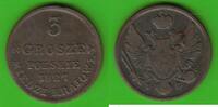 Polen 3 Grosze Nikolaus I. 1825-1855, selten -