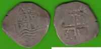 Bolivien 4 Reales Philipp IV., 1621-1665, datiertes cob money, selten -
