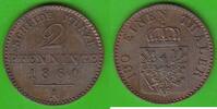 Preußen 2 Pfennige Friedrich Wilhelm IV. 1840-1861, Prachtexemplar -