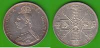 Großbritannien Double Florin Victoria 1837-1901, toll erhalten -