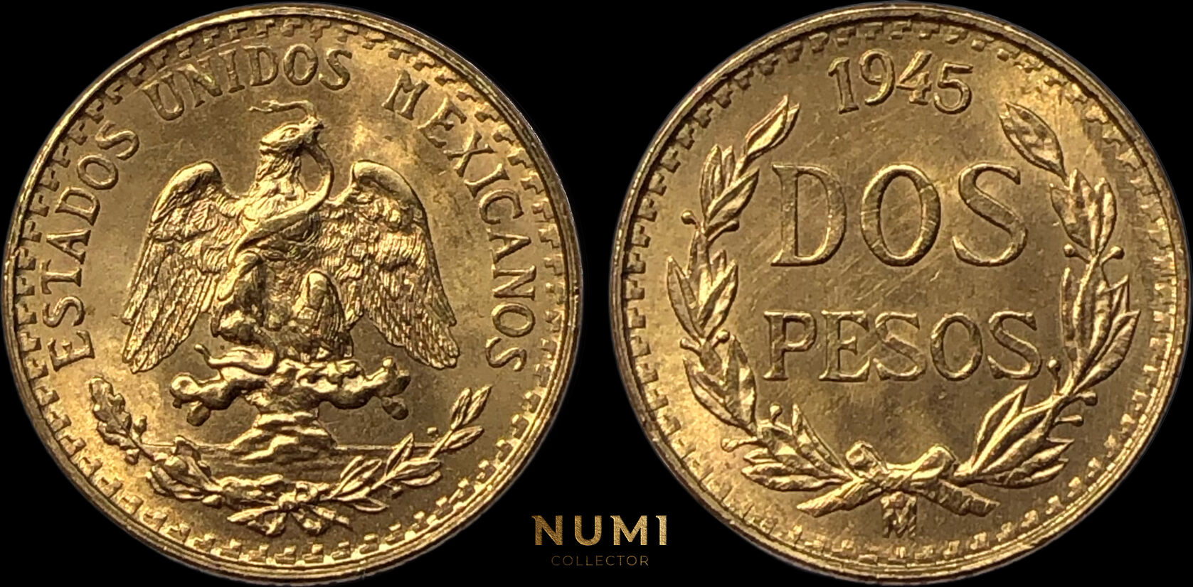 MEXICO 2 PESOS 1945 UNC MA Shops