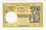 Non daté MADAGASCAR - PICK 37 - 20 FRANCS - (1937-1947) XF/UNC