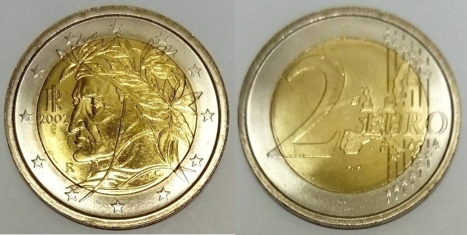 Italie ITALY KM 217 2 EURO 2002 DANTE ALIGHIERI MA Shops